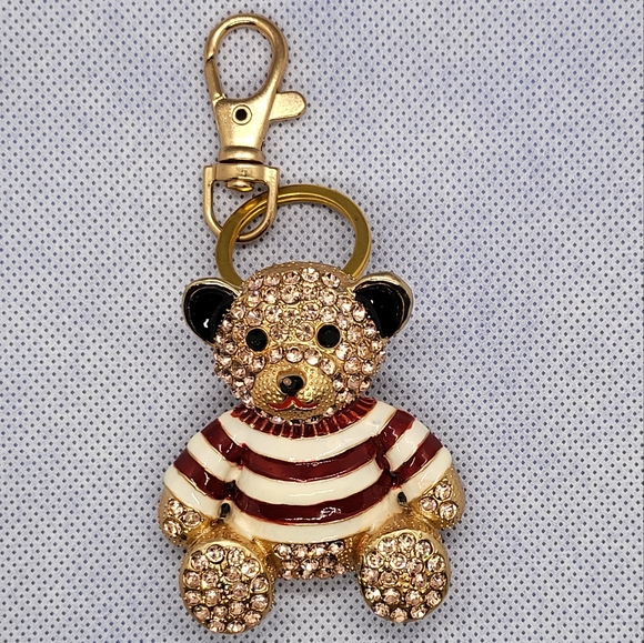 Rhinestone keychain with swivel and clasp. - Picture 3 of 3